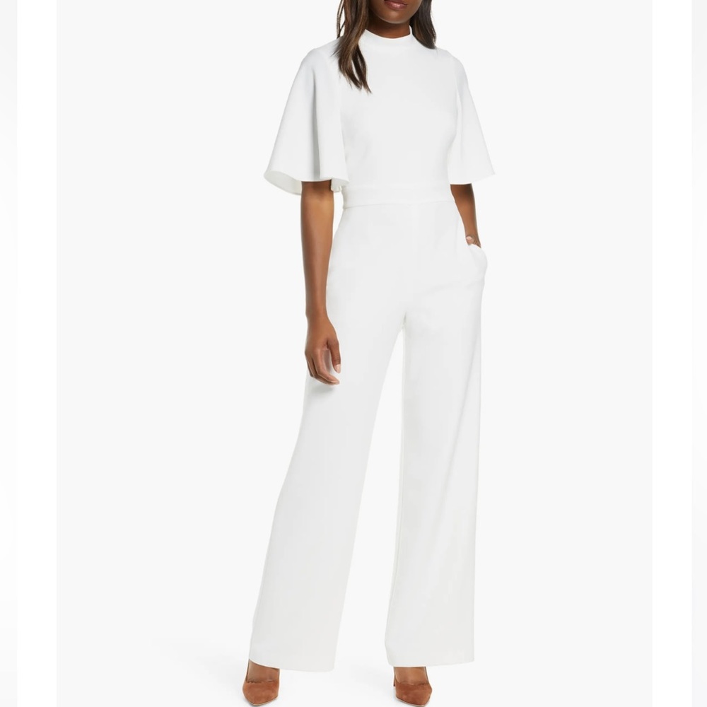 Flutter Sleeve Tie Back Jumpsuit